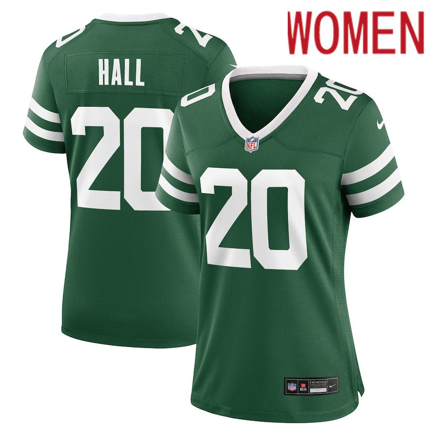 Women New York Jets 20 Breece Hall Nike Legacy Green Game NFL Jersey